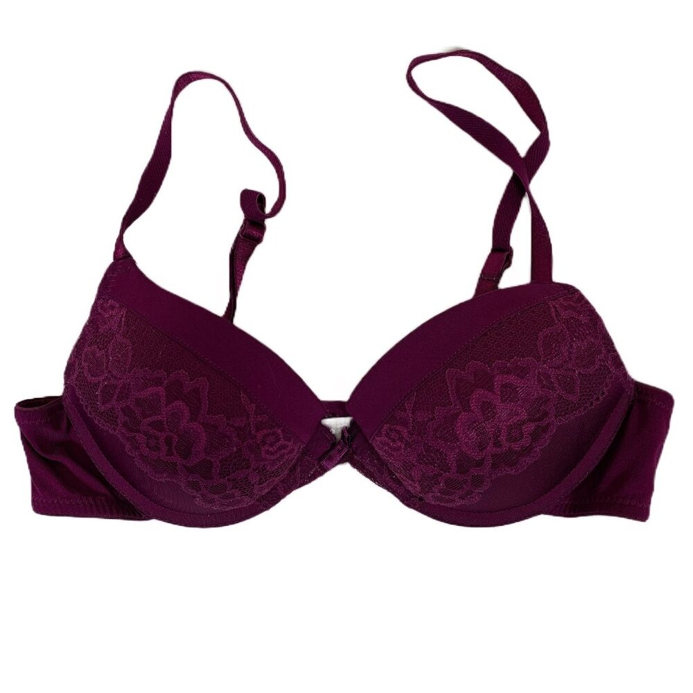 Maidenform Self Expressions Burgundy Lace Push-Up Bra - Size 34A - Style SE5757